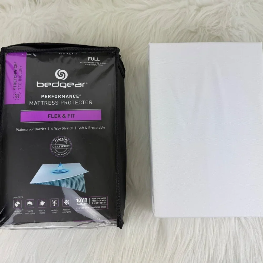 NEW Bedgear Full Size Performance Mattress Protector Cover Flex & Fit